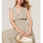 Ramy Brook Brown Crepe Hourglass V-Neck Smocked Waist Preslie Dress Size XL Photo 3