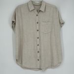 Soft Surroundings  Linen Blend Top Oatmeal Beige Casual Minimalist Oversized Sz S Photo 1