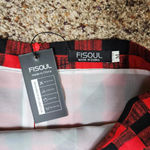 Fisoul Red & Black Plaid Lined Skirt Size Medium NWT Cute Mini High Waisted Photo 2