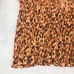 Steve Madden Leopard Print Smocked Top Blouse Long Sleeve Brown Size Medium New Photo 9