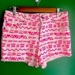 Dollhouse  Hot Pink White Distressed Jean Shorts Size‎ 12 EUC! Photo 0