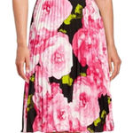 Karl Lagerfeld Skirt Women 4 Pink Floral Print Accordion Pleated Boho Cottage Photo 0
