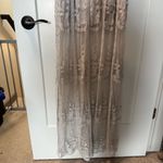 Pink Lily  Maxi Dress Lace Grey Off White‎ Boho Sheer Short Sleeve Deep V-Neck S Photo 5