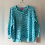 Lilly Pulitzer Corabelle Sweater in Turquoise and White Honeycomb Size XXL Photo 2