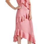 Steve Madden Christina Ruffle Satin Midi Dress sz L NWT Photo 1