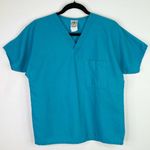 Uniform Advantage  UA Scrubs Solid Blue Scrub Top Shirt Size XS Photo 0