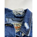 Levi's ‎ 501 Distressed Denim Vest Womens Size Large Southwestern Boho Festival Photo 6