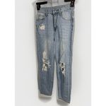 Shein Size 4 Light Wash Distressed Wide Leg Jeans 90s Mom Denim‎ Blue Photo 1