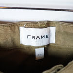 Frame NEW Denim Ali V Yoke High Waist Crop Wide Leg Jeans Army Green 33 Photo 1