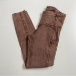 Lululemon Fast and Free Tight Leggings Side Pockets Ice Dye Wash Brown Earth 25” Photo 1