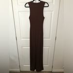 Naked Wardrobe Sleeveless Brown  Smooth Maxi Dress Size L Photo 4