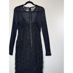Bardot  Womens Dress Black Nicolette Midi Crochet Sheer Long Sleeve Sheath XL Photo 7
