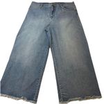 Gloria Vanderbilt Amanda Jeans Light Wash High Rise Wide Leg Raw Hen Denim Sz 18 Photo 0