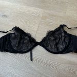Victoria's Secret Victoria’s Secret Dream Angels Unlined Demi Bra Floral Embroidered Black Lace Photo 4