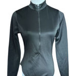 Pretty Little Thing NWT Womens Pretty Little Things Chic Black Zip Front Mock Neck Bodysuit - Sz M Photo 0