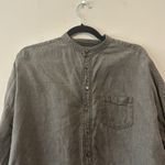 Nest Robe Japanese 100% linen grey oversized fit button up top in Size F Gray Photo 2