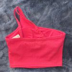 Tavi Seersucker One Shoulder Bra Crop Top Small Pink Photo 3