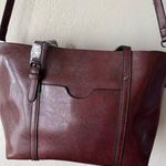 NWOT Elegant Faux Leather Tote with Removable Long Strap in Chocolate Brown Photo 0