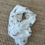 Mud Pie   INFINITY SCARF Elegant White Scarf with Gold Accents Photo 0
