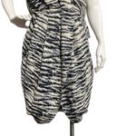 EXPRESS  Women's Medium Short Sleeve Plunge V-Neck Zebra Print Faux Wrap Dress Photo 6