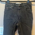 Abercrombie & Fitch Black Washed Ankle Straight Ultra High Rise Distressed Jeans Photo 3