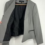 Tahari ASL Open Front Herringbone Cropped Suit Jacket Blazer Women’s Size 12 NWT White Photo 5