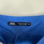 ZARA Cobalt Blue Linen Blend Cut Out Romper Dress Size Small Women's Photo 6