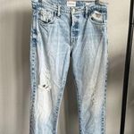 frame denim Frame Le Slouch Straight Leg Distressed Bluejay Rips Denim Jeans Size 27 Photo 3
