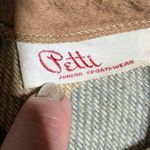 Vtg 1950s Petti Brown Tan Blue Plaid Wool Felt Back Zip Short Sleeve Top Sz S Photo 3