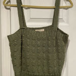 NWT Uncharted Threads Size L Dusty Olive Green Knit Cropped Cotton Tank Top Size L Photo 0