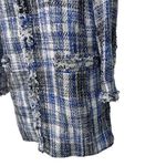 ZARA plaid Tweed Coat Jacket Fringe Academia size S Photo 10