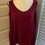 SO || Maroon cold shoulder long sleeve top Photo 0