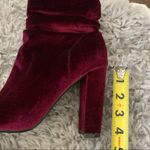 Akira burgundy velvet heels Photo 9