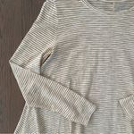 Old Navy Long Sleeve Extreme Crewneck Swing Tee in Cream Olive Stripe Size Small Photo 3