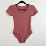 Maurice's 24/7 Bodysuit Women's Small Rose Pink Short Sleeve Snap Bottom Stretch Photo 1