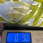 Sigrid Olsen  Linen Green and Blue Tropical Leaf Print Shirt Photo 9