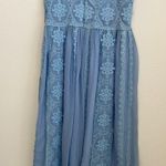 Costarellos baby blue sleeveless Lace chiffon Guipure midi dress 42 Size undefined Photo 7