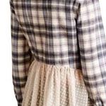 Holding Horses  Blue White Plaid Flannel Western Chiffon Back Shirt Size Small Photo 1