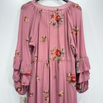Mauve Embroidered Flower Sheer Overlay Ruffle Midi Dress by Figueroa & Flower Pink Size M Photo 7