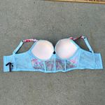 Victoria's Secret Victoria’s Secret 38D Very Sexy Blue Orange Poppy Shine Strap Corset Bra Bustier Photo 3