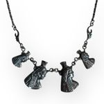 Vintage 925 Sterling Silver Egyptian Cleopatra Head Charm Necklace 19” Photo 2