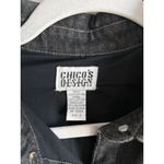 Chico's  Black Denim Jacket Embroidered‎ Beaded Boho Western Vintage Size Large Photo 5