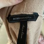 BCBGMAXAZRIA Merino Wool Crop Cardigan cut out back Tan XS Photo 3