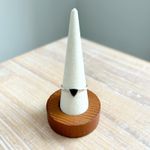 Sterling Silver 925 Triangle Black Onyx Ring Minimalist Dainty Stacking Band 7 Photo 1