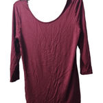 BKE  Red Embellished Back‎ Top Blouse 3/4 Sleeve Maroon Casual Size S Photo 0
