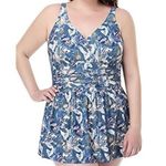 PERONA Women Plus Size Swimwear One Piece Swimdress Tummy Control Swimsuit Printed Skirt Bathing Suits Multiple Photo 0