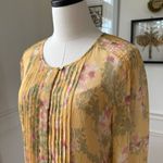 NWOT Finer Boutique Brand Prairie Floral Voile 2pc Shift Dress $125 M Yellow Size M Photo 6