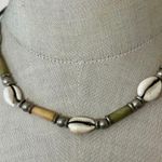 Vintage Cowrie Shell & Bone Bead Choker Necklace Photo 0