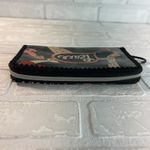 Sakroots Wallet Zip Around Artist Circle Peace Bird Floral Embroidered Black Photo 4