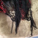 Cute Sheer Laced Poncho Red Size M Photo 4